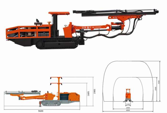 YZ-200L履帶式單臂鑿巖臺車 YZ-200L履帶式單臂鑿巖臺車